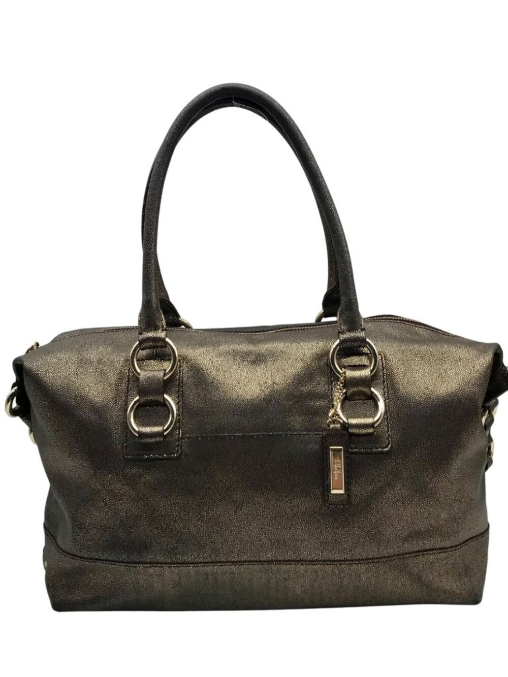Cole Haan Metallic Bronze Leather Convertible Satchel